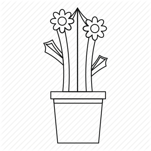 Cactus, Desert, Line, Nature, Outline, Plant, Thn