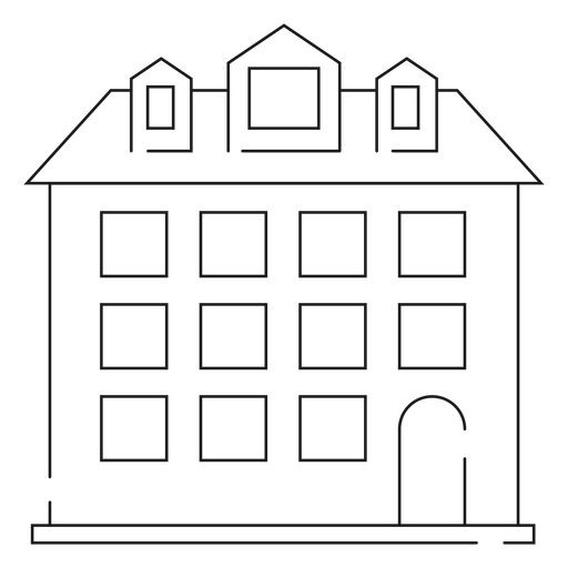 Tall House Thin Line Icon