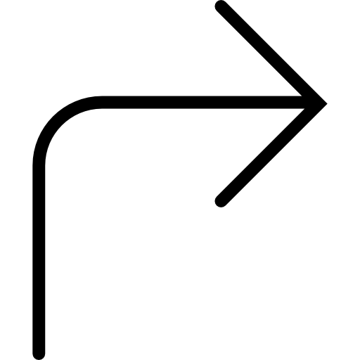 Arrow Thin Line In Rounded Angle Ascending And Pointing To Right