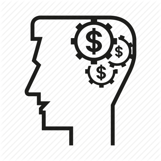 Gear, Head, Man, Mind, Money, Person, Think Icon