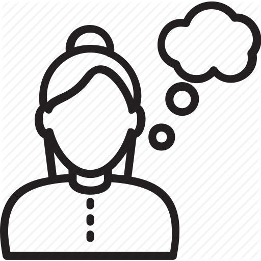 Thinking Girl, Thinking With A Bubble, Thinking Woman With Speech