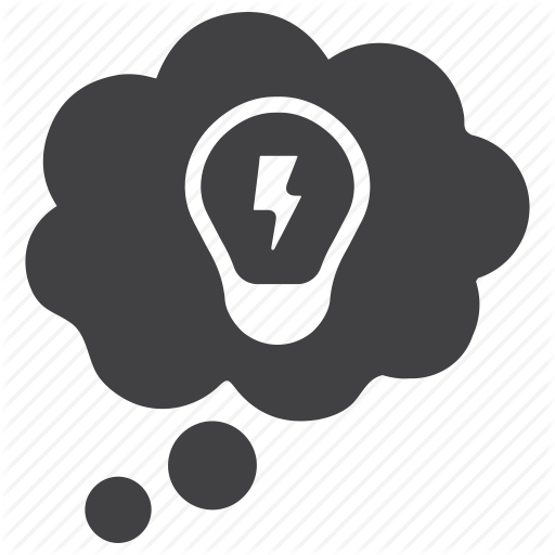 Bubble, Idea, Light Bulb, Thinking, Thought Icon