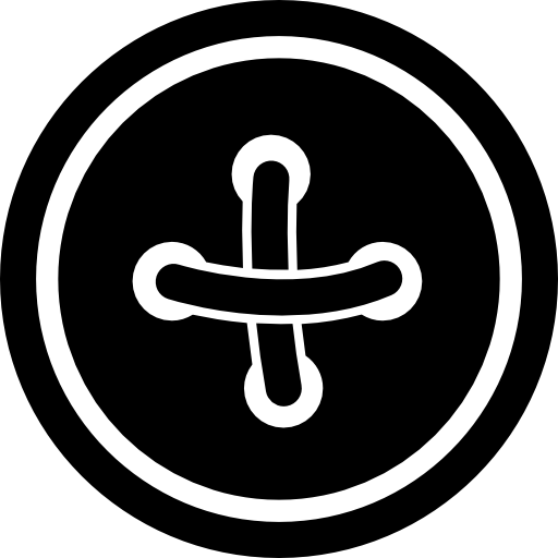 Clothes Circular Button With A Cross Of Thread Icons Free Download