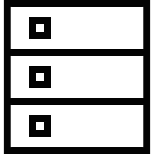 Three Small Stacked Rods With Small Dots Icons Free Download