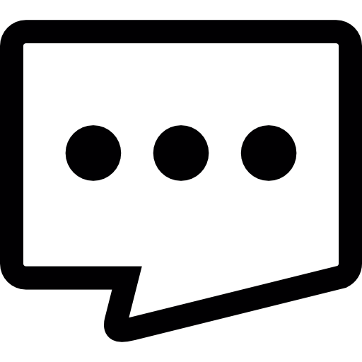 Comments Balloon In Rectangular Shape With Three Dots Of Text