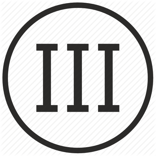 Number, Roman, Third, Three Icon