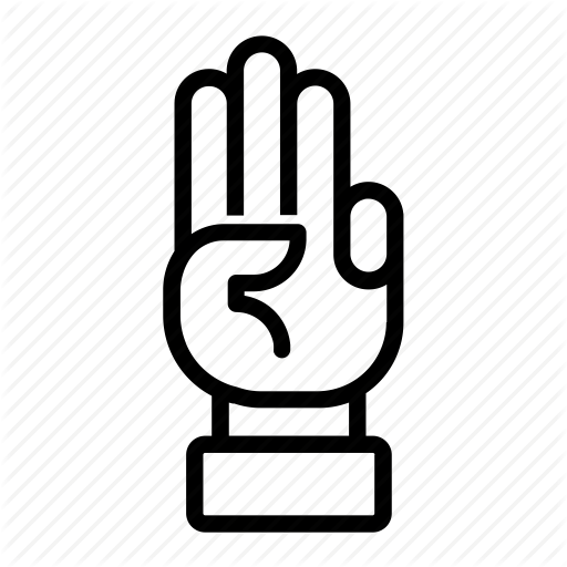 Counting, Hand, Number Three, Three Fingers Icon