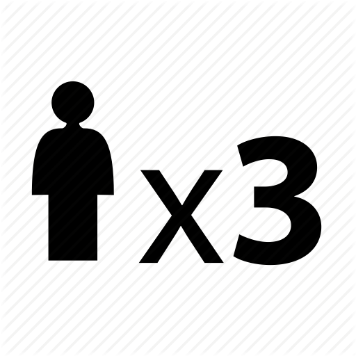 Guests, People, Three, X Icon