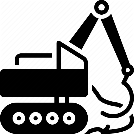 Development, Digger, Earthmoving, Excavator, Machine, Vehicle Icon