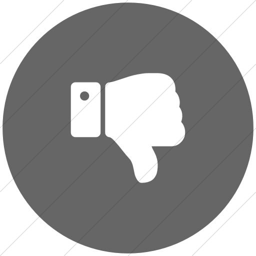 Flat Circle White On Gray Bootstrap Font Awesome Thumbs