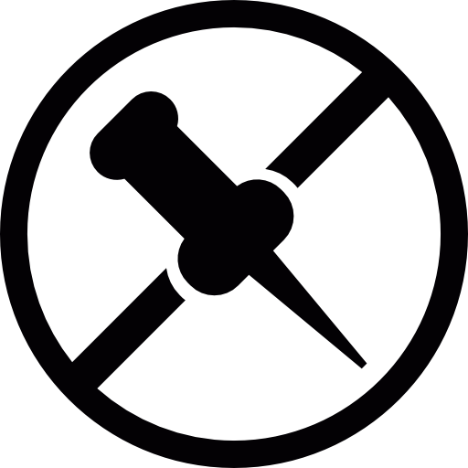 Thumbtack, Pin, Prohibition Icon