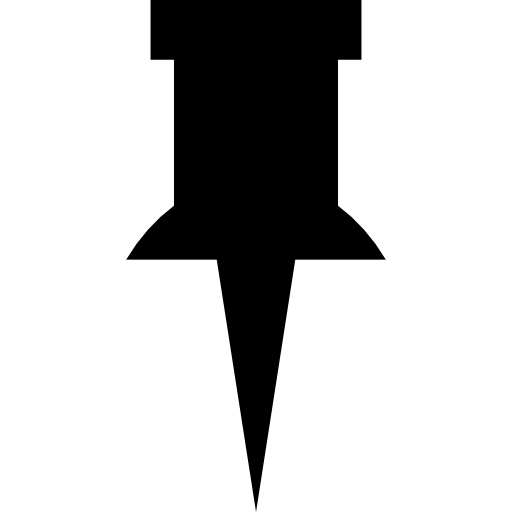 Thumb Tack Black Shape Icons Free Download