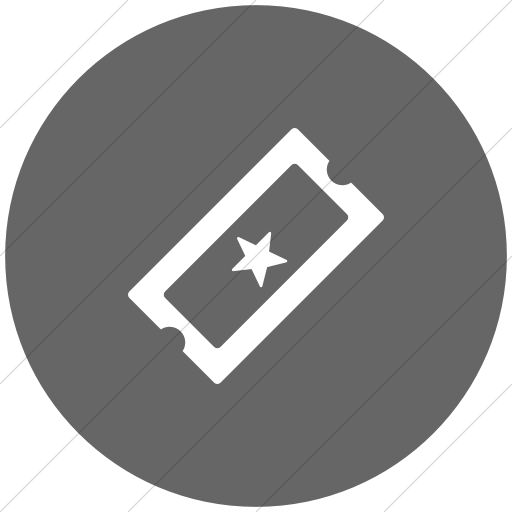 Flat Circle White On Gray Foundation Ticket Icon