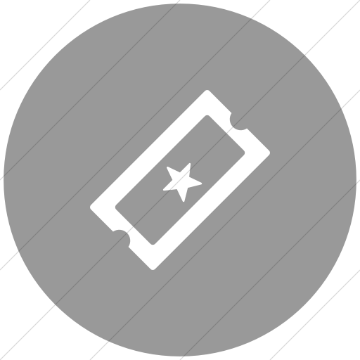 Flat Circle White On Light Gray Foundation Ticket Icon