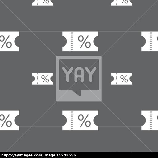 Ticket Discount Icon Sign Seamless Pattern On A Gray Background