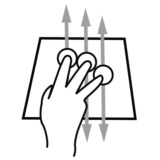 Gestureworks, Finger, Three, Aggressive, Tilt Icon