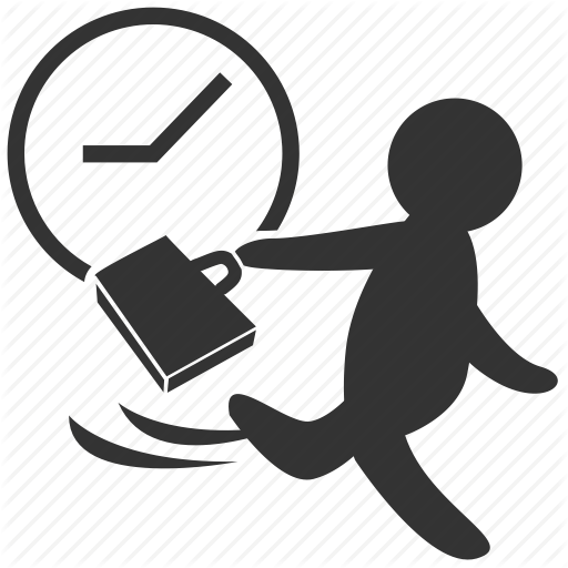 Businessman, Hurry, Late, Run, Time Management, Timing Icon