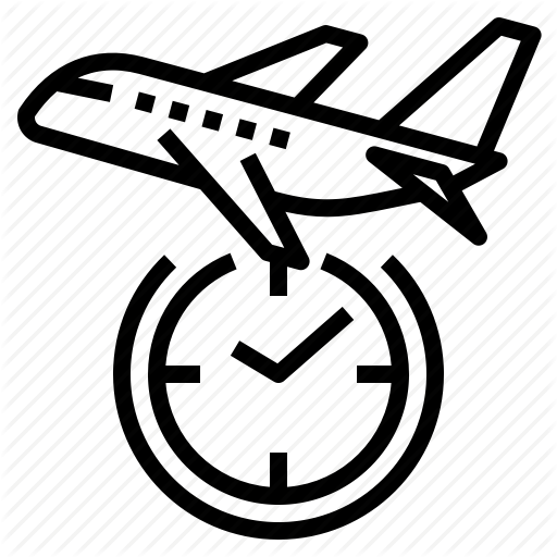 Boarding, Delay, Depature, Flight, Schedule, Takeoff, Time Icon