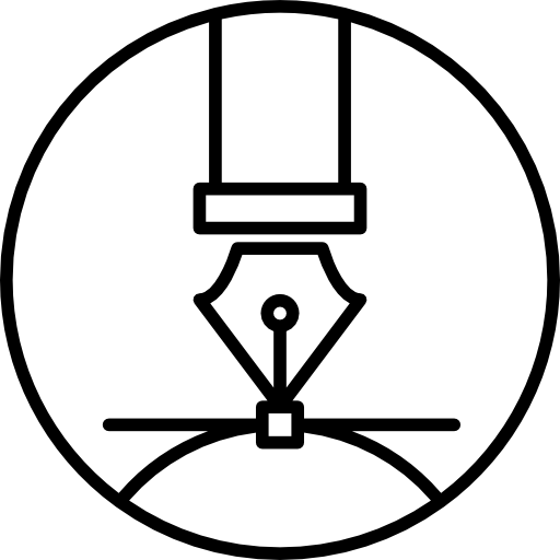 Calligraphy Pen Tip On Circular Background Icons Free Download