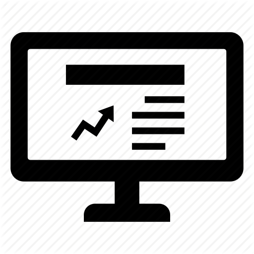 Graph, Media, News, Screen, Stock, Website, Website News Icon