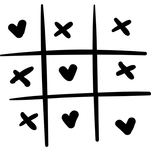 Tic Tac Toe With Hearts Icons Free Download