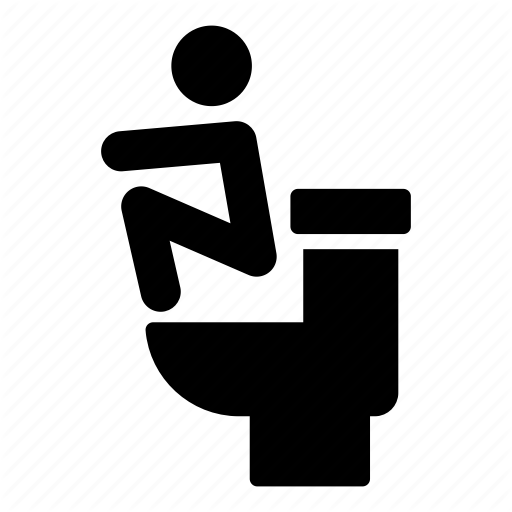 Bowl, Leg, Man, Seat, Sit, Squatting, Toilet Icon