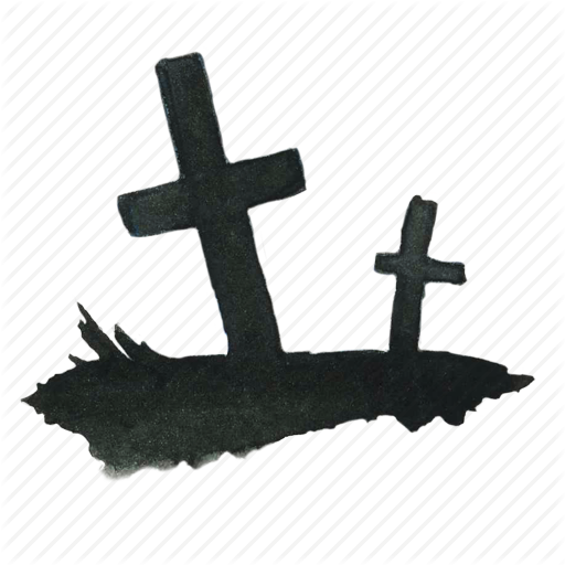 Rip, Scary, Silhouette, Tomb, Tombstone Icon