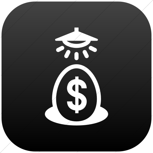 Flat Rounded Square White On Black Gradient Iconathon