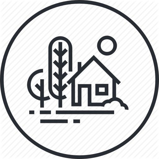 Line, Nature, Rural, Tourism, Travel, Vacation, Vilage Icon