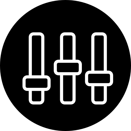 Settings Thin Console Controls Symbol In A Circle