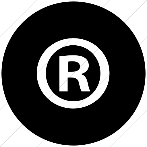 Flat Circle White On Black Classica Registered