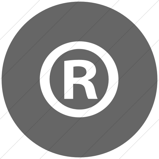 Flat Circle White On Gray Classica Registered Trademark