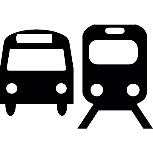 Bus And Train Silhouettes