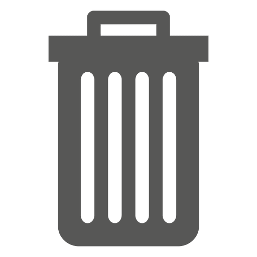 Flat Trash Can Icon