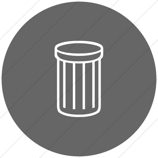 Flat Circle White On Gray Classica Thin Striped Trash