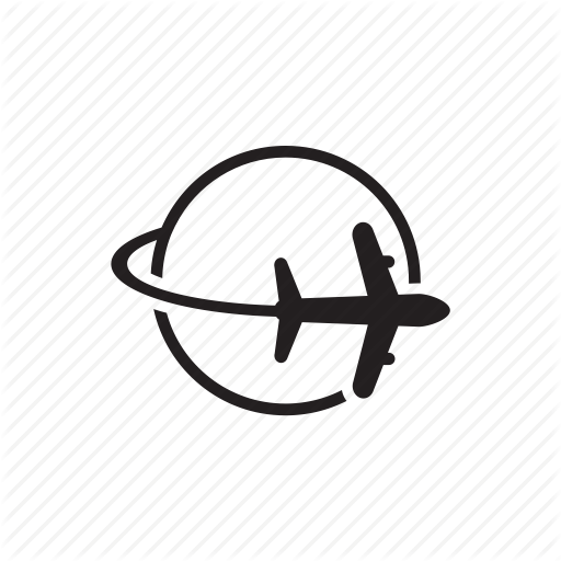 Around, Globe, Plane, Travel, Vacation, World Icon