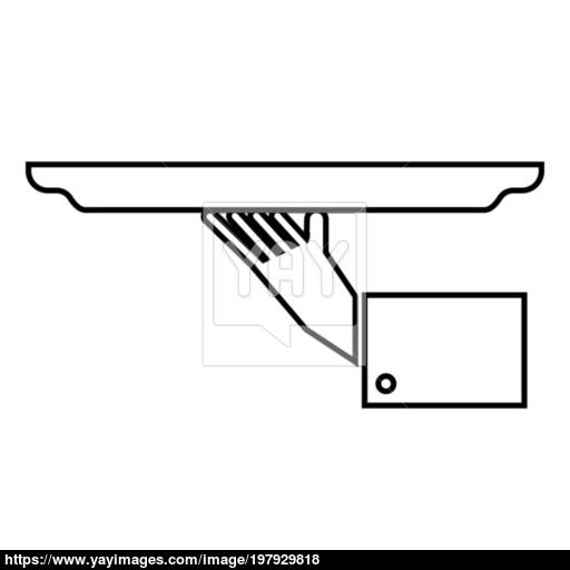 Hand With Tray Icon Black Color Illustration Flat Style Simple