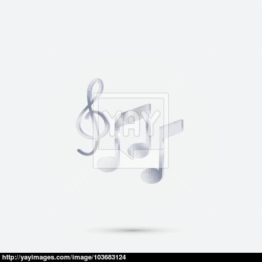 Musical Notes And Treble Clef Symbol Muzykiki Icon Art