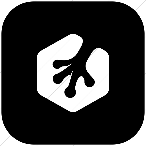 Flat Rounded Square White On Black Foundation Social