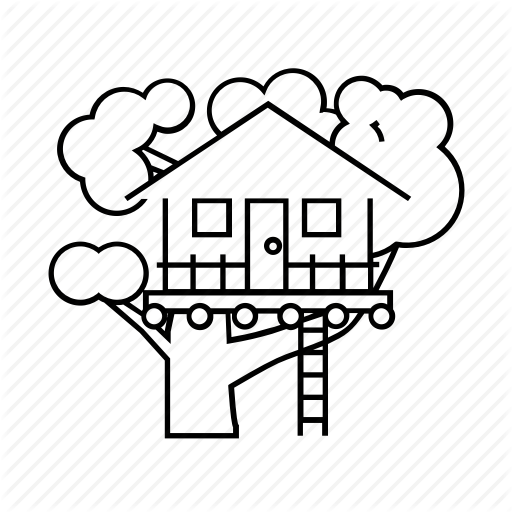 Accommodation, Accommodations, Cabin, Cottage, Line, Tree House