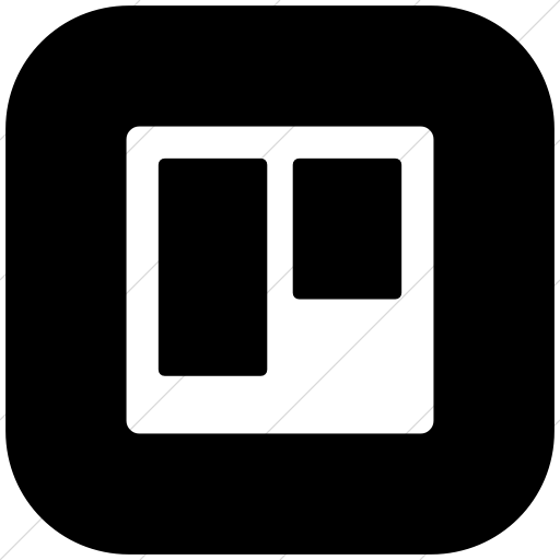 Flat Rounded Square White On Black Bootstrap Font