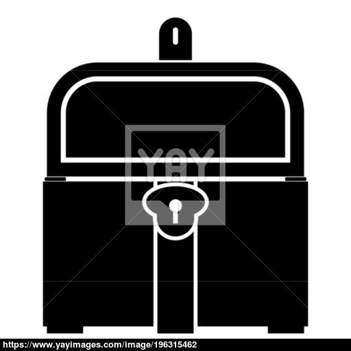 Kist Or Trunk Icon Black Color Illustration Flat Style Simple