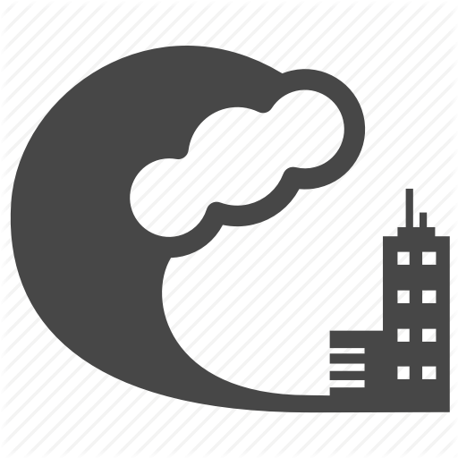 City, Disaster, Flood, Hazard Zone, Tsunami Icon