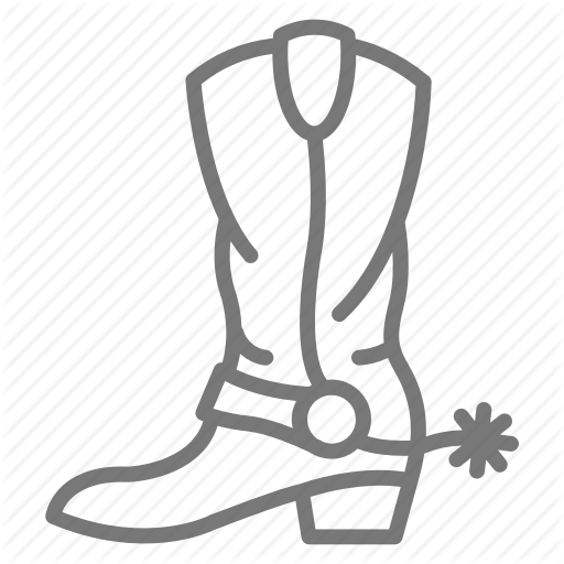 Boot, Cowboy, Spur, Wild West Icon