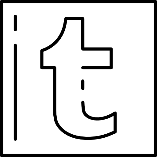 Social Media Tumblr Flat Black Icon