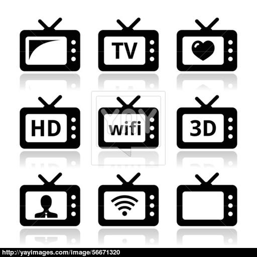 Tv Set, Hd Vector Icons Vector