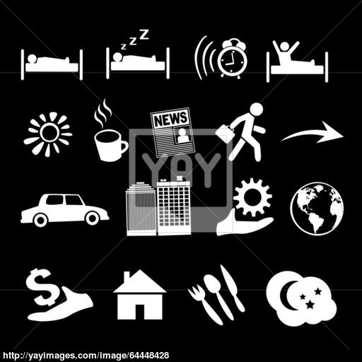 Vector Isolated Concept Of Human Life Icons Vector