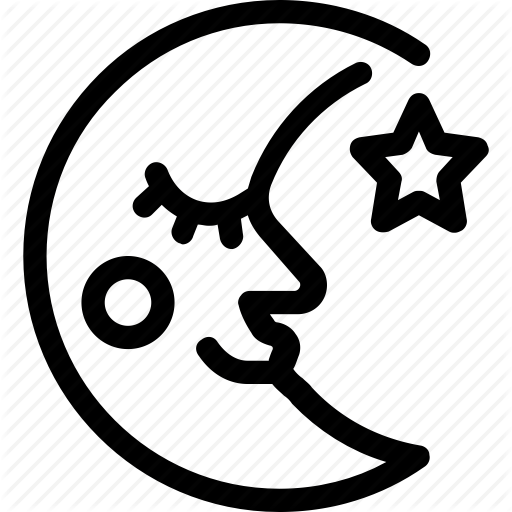 Face, Moon, Night, Twilight, Weather Icon