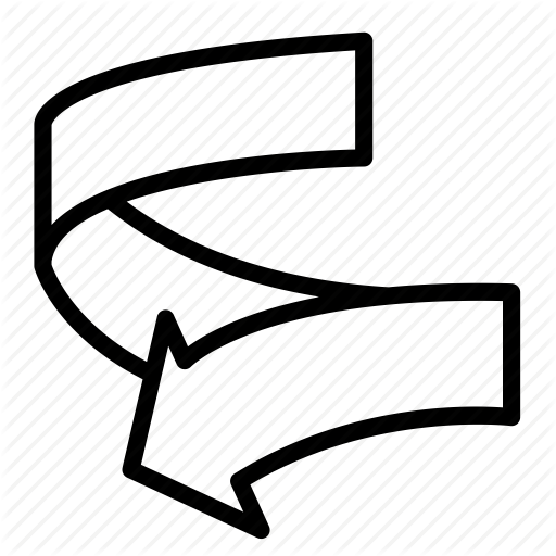 Arrow, Down, Point, Spin, Twist, Twist Down Icon