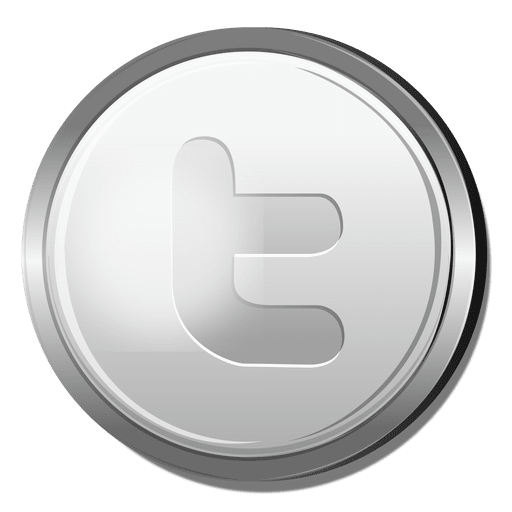 Twitter In Silver Circle Icon